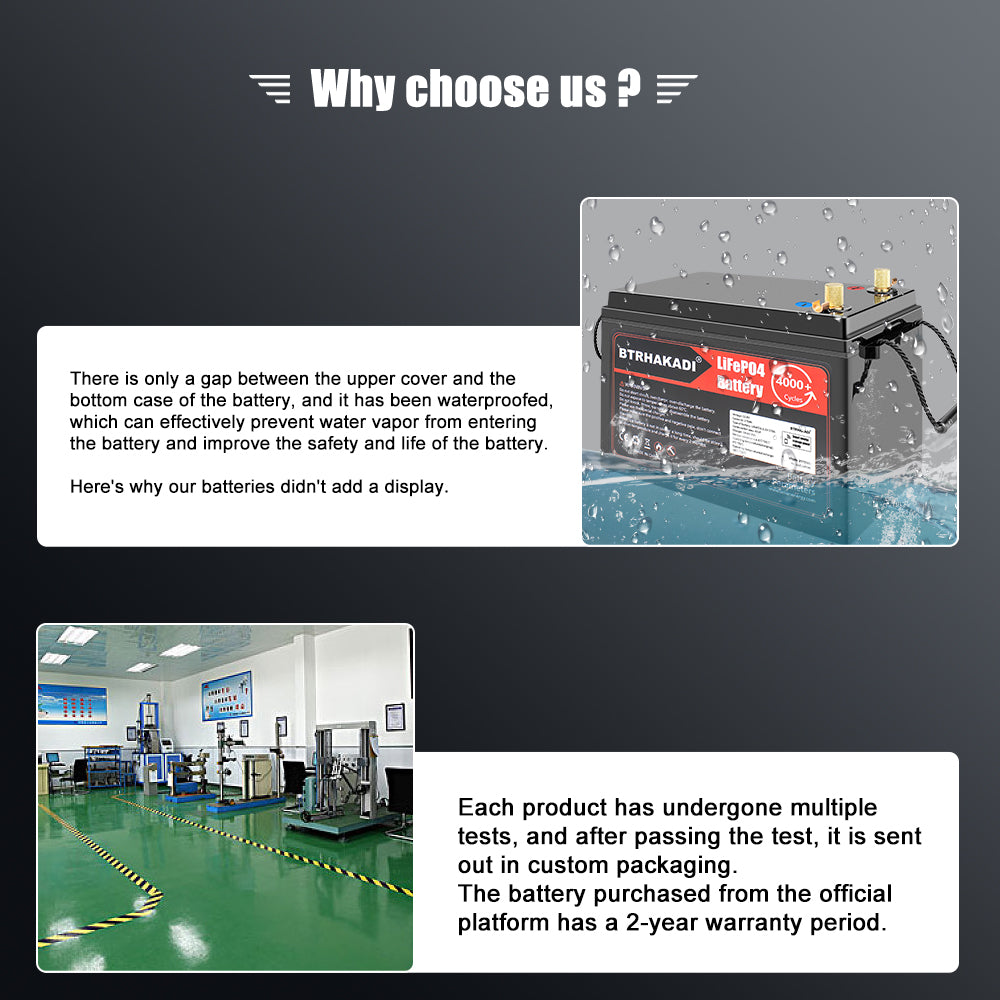 HAKADI 12V 200Ah LiFePO4 Lithium Battery, Built-in 100A Bluetooth BMS, 2560Wh Energy Use Grade A LiFePO4 Cell