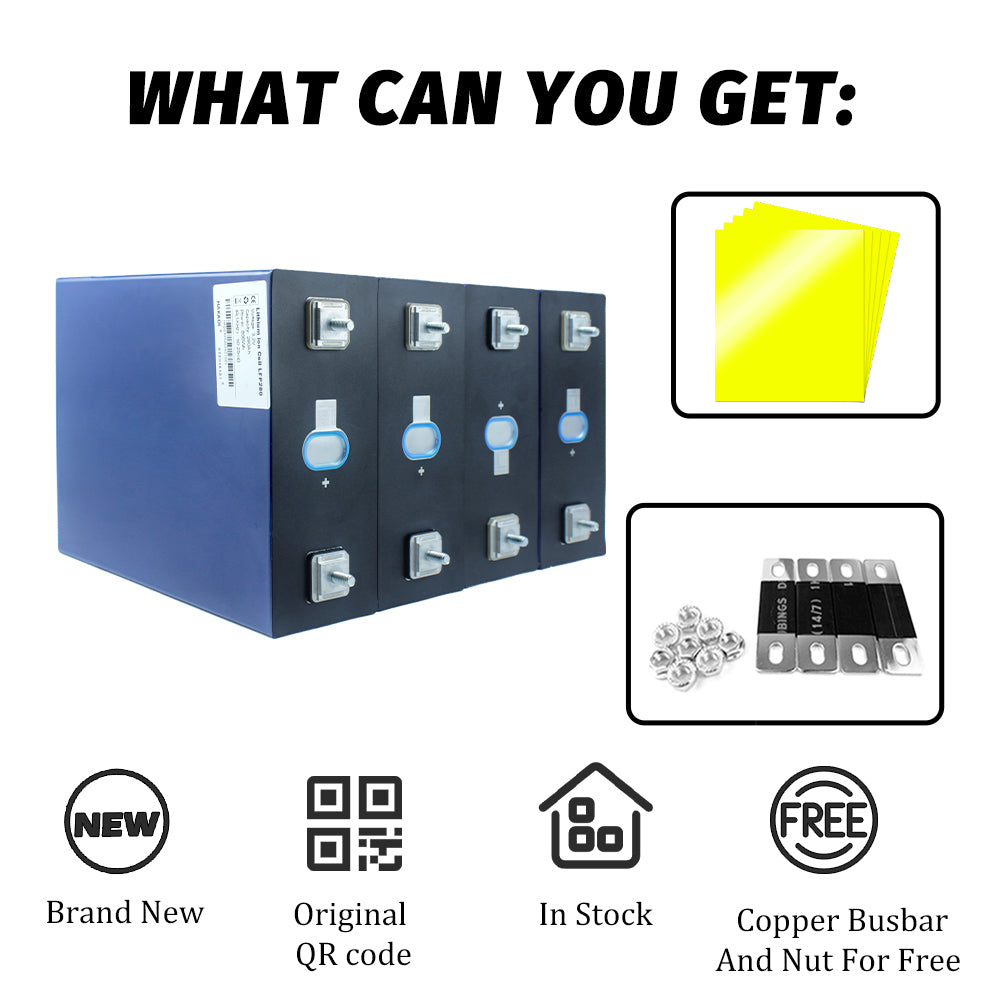 LiFePO4 REPT 3.2V 280Ah Grade A Rechargeable Battery For Solar Energy System Boat Power Supply