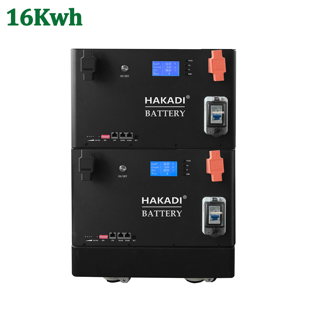 HAKADI 48V-51.2V Lifepo4 Battery Pack Full Assembled 10-16Kwh Server Rack With 200A Bluetooth BMS For Home Power,Solar Energy,RV, PV,Boat