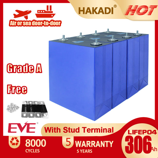 EVE MB30 306Ah LiFePO4 3.2V LF306 Battery Grade A Rechargeable Prismatic Cell For RV,EV,Solar