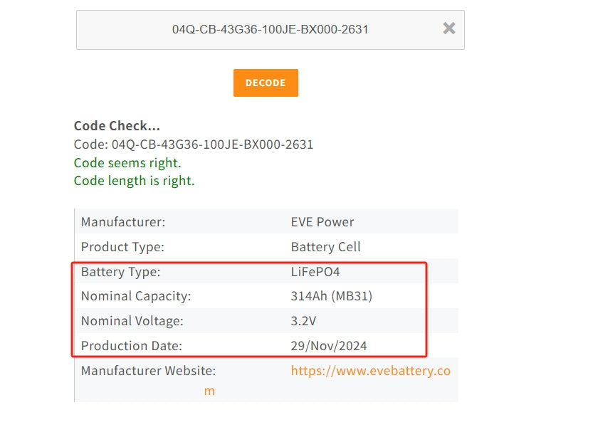 EU Stock EVE MB31 314Ah LiFePO4 3.2V Battery Grade A Prismatic Cell 7-10days Fast Delivery!