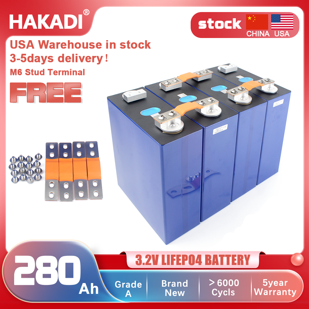 USA STOCK EVE LF280K LiFePO4 3.2V 280Ah Grade A Cells Rechargeable Deep cycle Cell for energy storage,Home Solar Energy,DIY Battery Pack