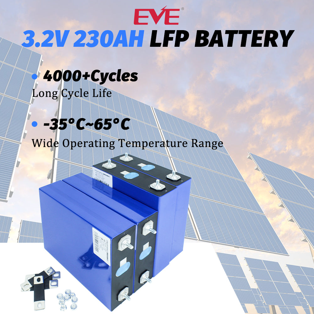 EU STOCK! Lifepo4 EVE 3.2V 230Ah Battery Original Rechargeable Cells for Energy storage,Solar,RV,EV,