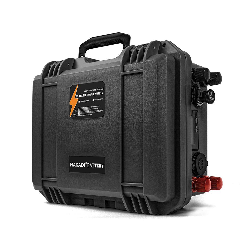 HAKADI 12.8V 100Ah LiFePO4 Battery Pack Build-in 100A BMS 12V 100Ah Waterproof for Solar Camper Yacht Inverter Engine Moto