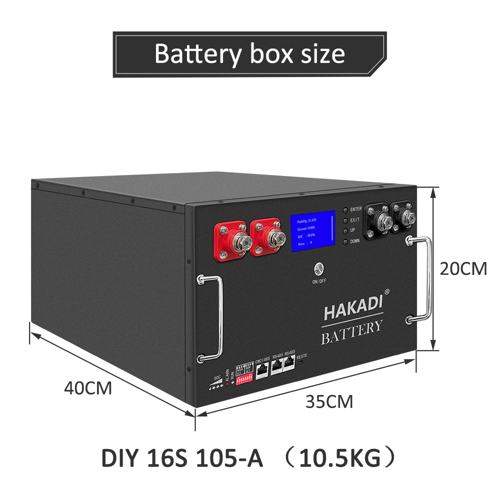 48V LiFePO4 EVE 105Ah DIY Battery BOX 51.2V LFP With Smart Seplos BMS for RV,Solar Energy