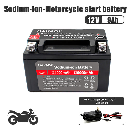 HAKADI 12V 9Ah Sodium-ion Battery Pack SIB Cells High Power Batteries For DIY 12V Generator Battery Compatible Mower
