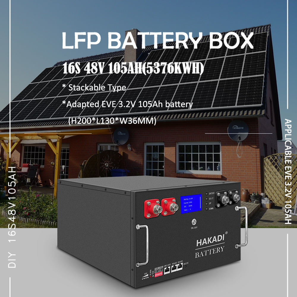 48V LiFePO4 EVE 105Ah DIY Battery BOX 51.2V LFP With Smart Seplos BMS for RV,Solar Energy