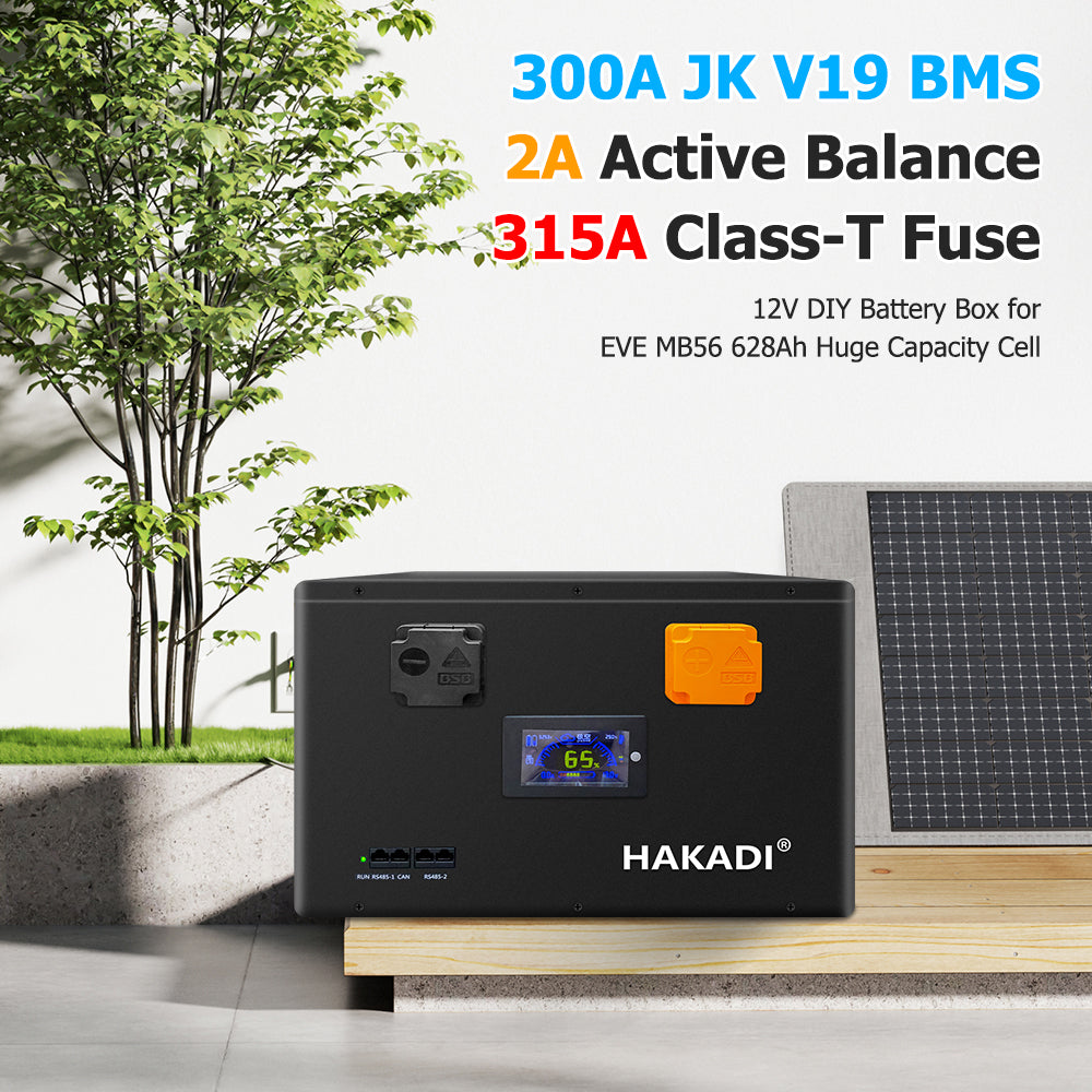 HAKADI 12V EVE MB56 628Ah LiFePO4 DIY Battery Box Including JK BMS 300 ...