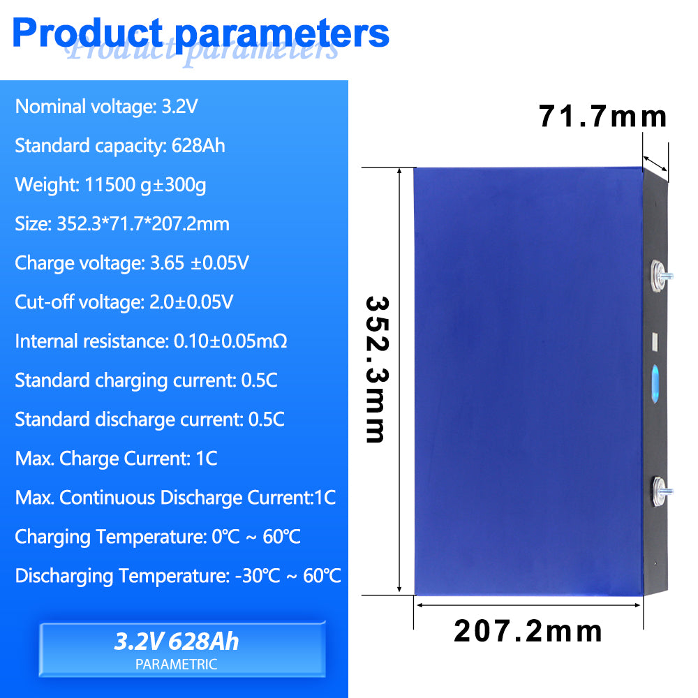 2025 New Products EVE MB56 LF560K 3.2V 628Ah LiFePO4 Battery Prismatic Lithium ion Cells For Solar System ,Inverter