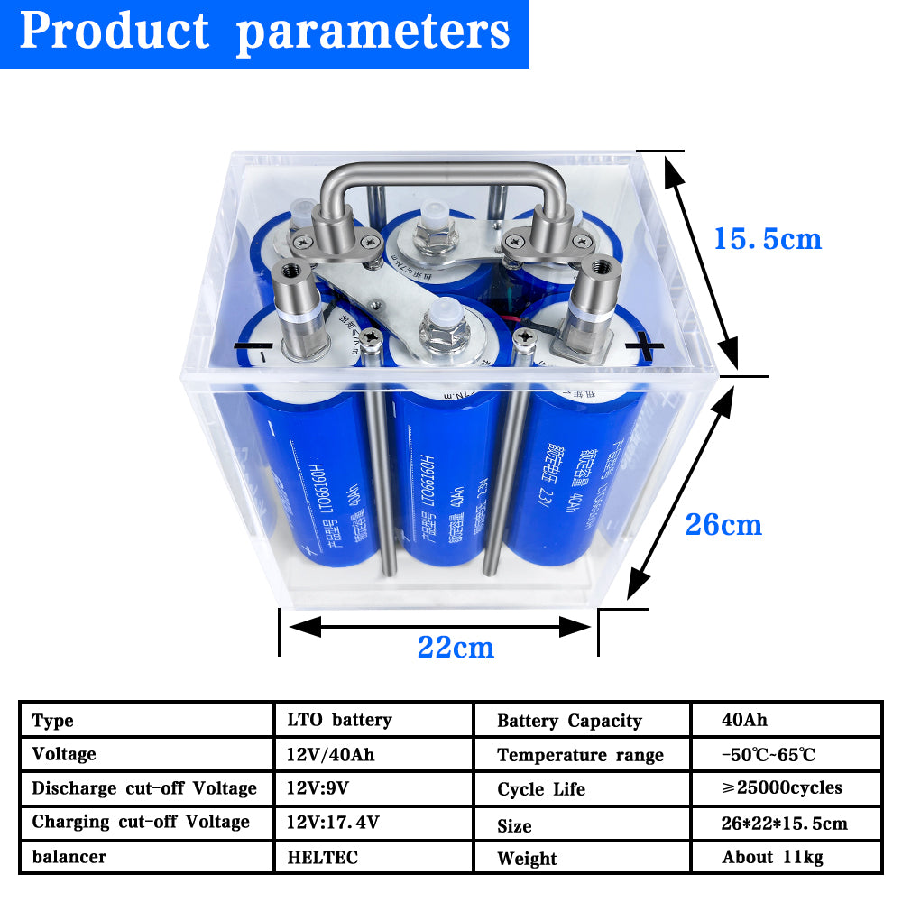 Brand New 12V 45Ah LTO Battery Pack Yinlong 45Ah Cycle Life 20000+ For Car Audio, RV, EV