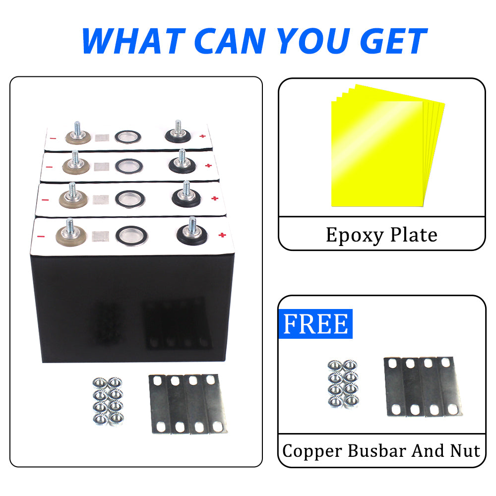 BYD 3.2V 100Ah C49 LiFePO4 Battery Grade A+ Cycle Life 6000+ Rechargeable Cells for RV, EV, Boat