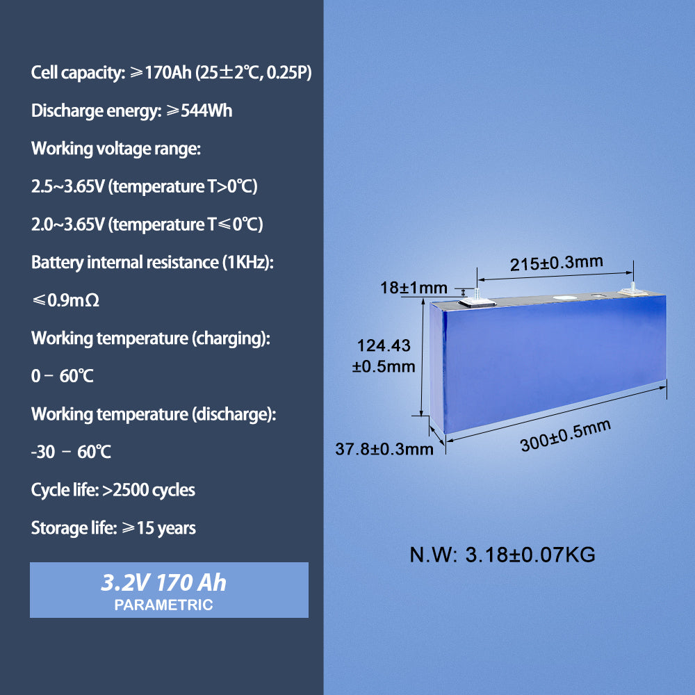Lifepo4 CALB 3.2V 170Ah Battery Original Grade A Cell For RV EV Solar System DIY 12V 24V 48V Battery Pack