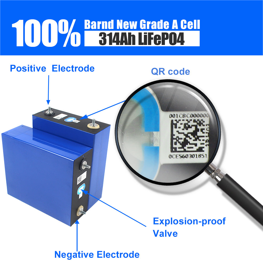 EU Stock CATL 314Ah LiFePO4 Battery Brand New Grade A Rechargeable Cells For RV , EV ,Boat, Solar