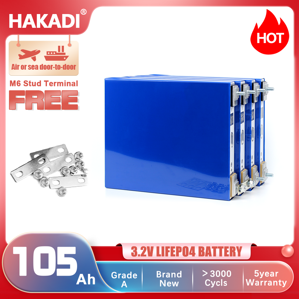 GUOXUAN 3.2V 105Ah Lifepo4 Rechargeable Prismatic Cell Long Cycle Life Brand New For DIY 12V 24V 48V Battery Pack Solar System