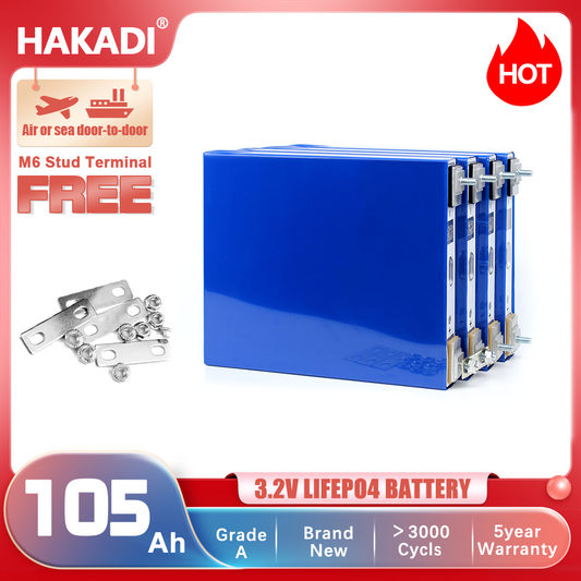 GUOXUAN 3.2V 105Ah Lifepo4 Rechargeable Prismatic Cell Long Cycle Life Brand New For DIY 12V 24V 48V Battery Pack Solar System