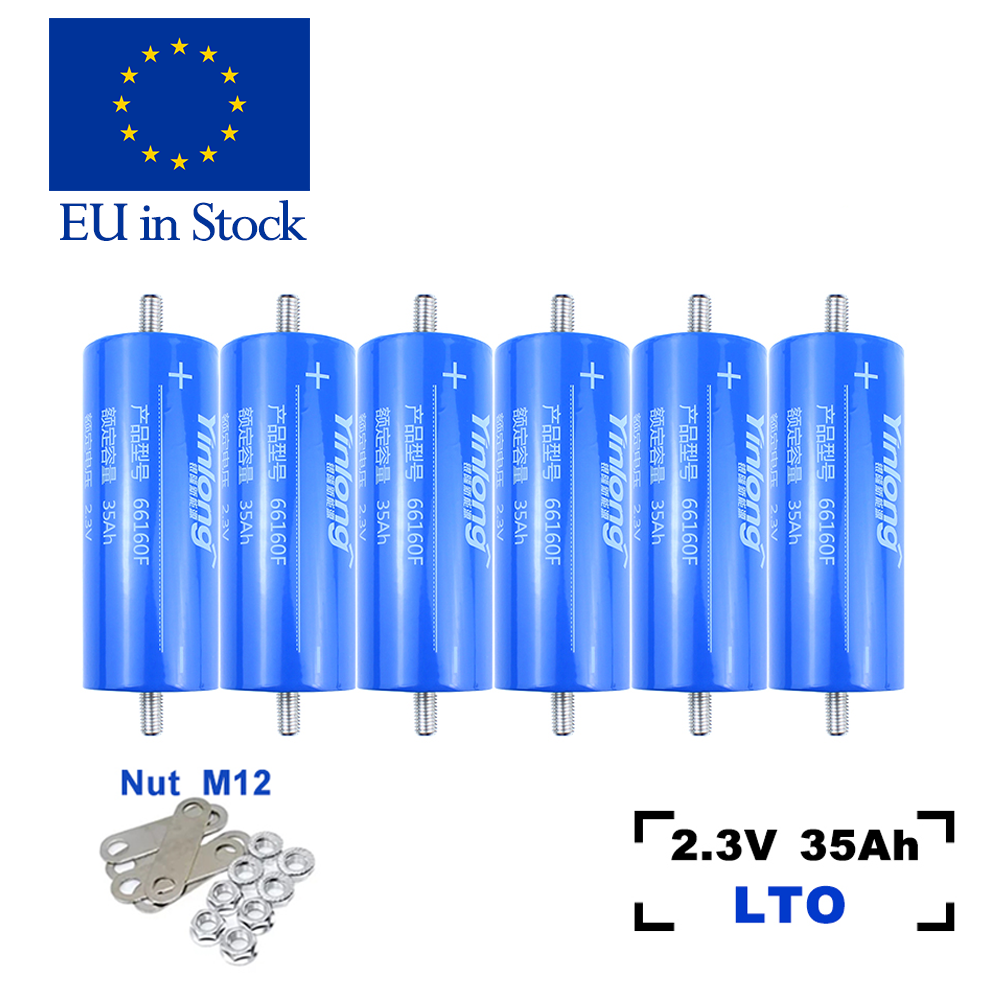 EU in Stock LTO Yinlong 2.3V 35Ah lithium titanate Battery Cycle life 25000+For Low temperature work,Car audio,DIY Battery Pack