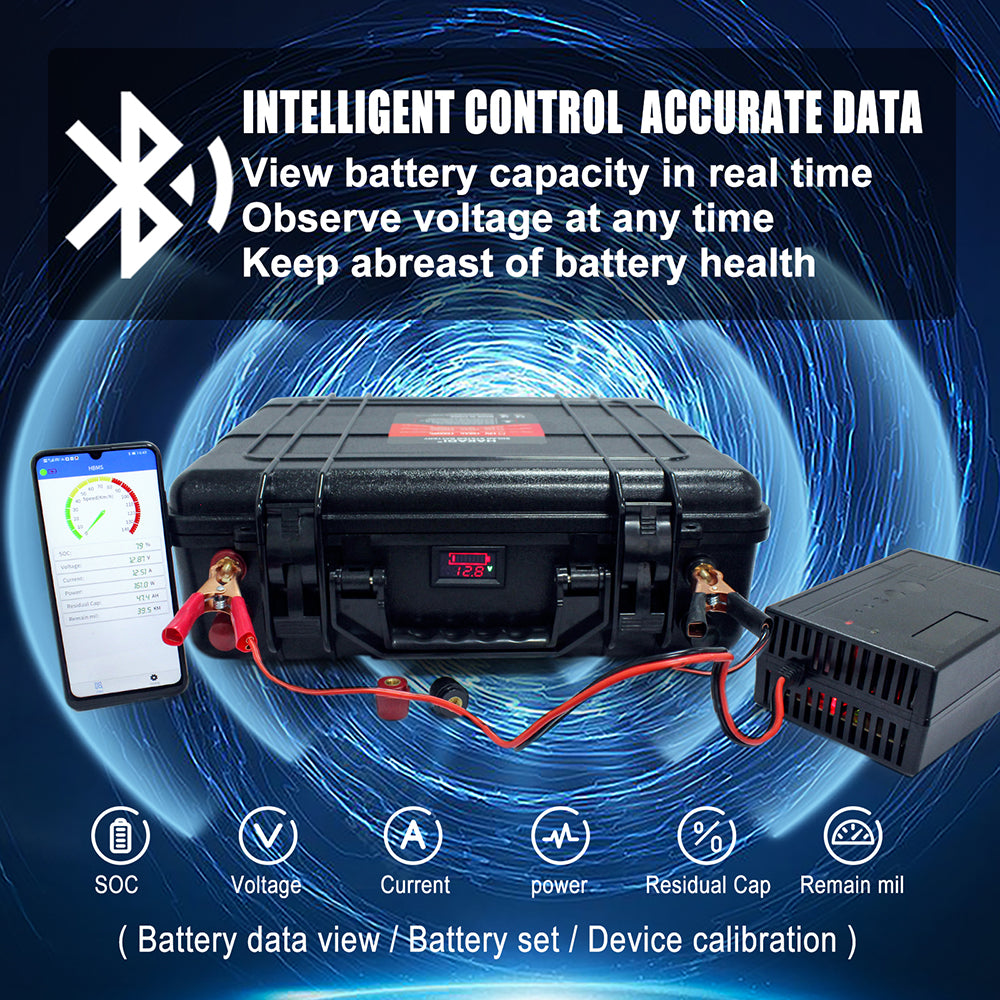 EU in STOCK ! HAKADI Lifepo4 12V 200Ah Battery Pack With Bluetooth BMS and 14.6V 20A Charger For Boat RV,EV,Solar System.Solar Energy