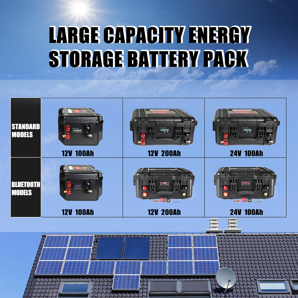 EU in STOCK ! HAKADI Lifepo4 12V 200Ah Battery Pack With Bluetooth BMS and 14.6V 20A Charger For Boat RV,EV,Solar System.Solar Energy