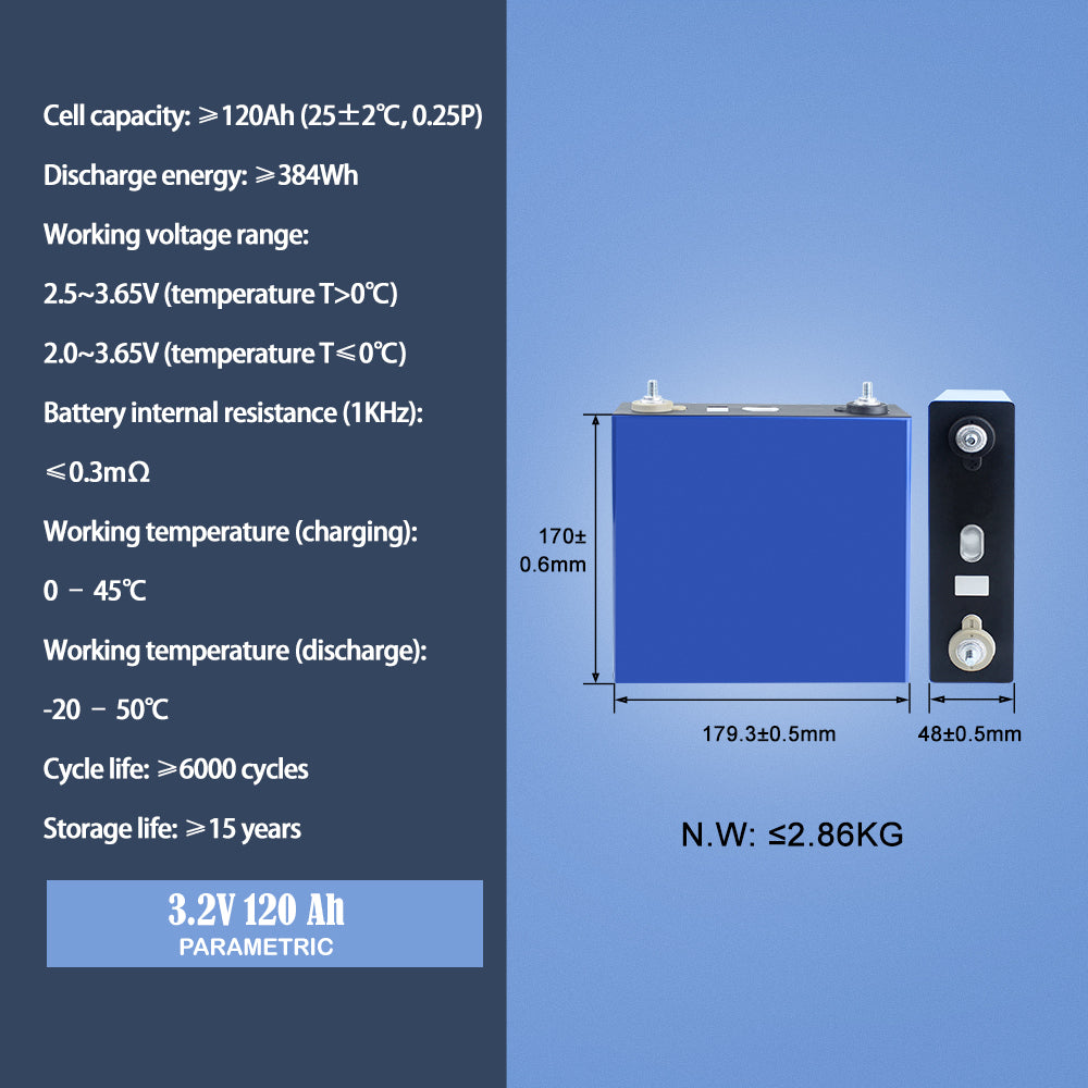 Lifepo4 HIGEE 3.2V 120Ah Original Brand New LFP Rechargeable Battery Cell 4-16PCS For DIY 12V 24V 48V Solar Energy Storage RV Boat