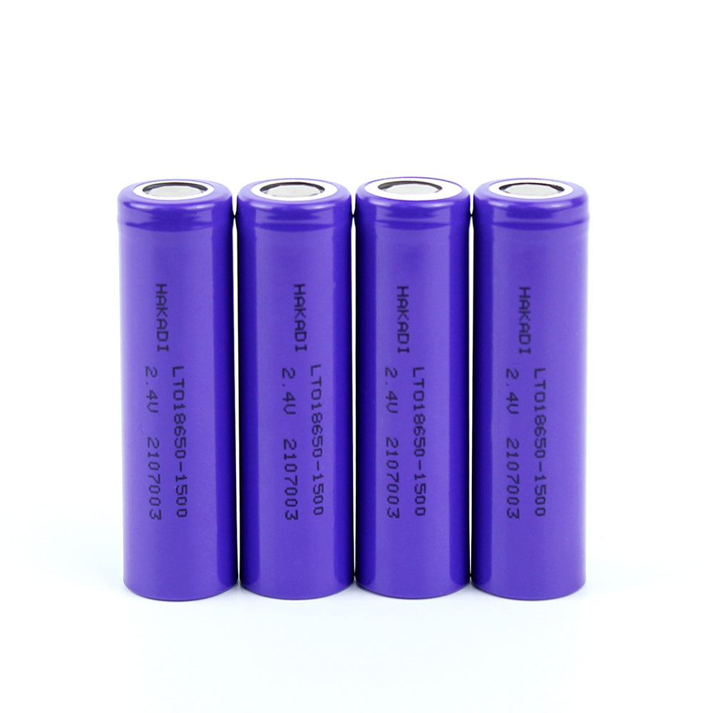 HAKADI LTO 18650 2.4V 1500mah Batteries Rechargeable Grade A Cell For low temperature discharge DIY Battery Pack Electric Wheelchair Power Grid