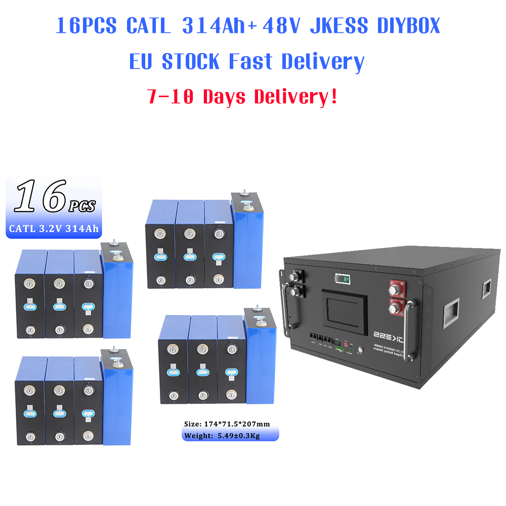JK BMS ESS 48V LiFePO4 Battery DIY Box JK Bms 200A V19 V15 16S Stackable Battery case 51.2V 280Ah 314Ah 15Kwh 16Kwh