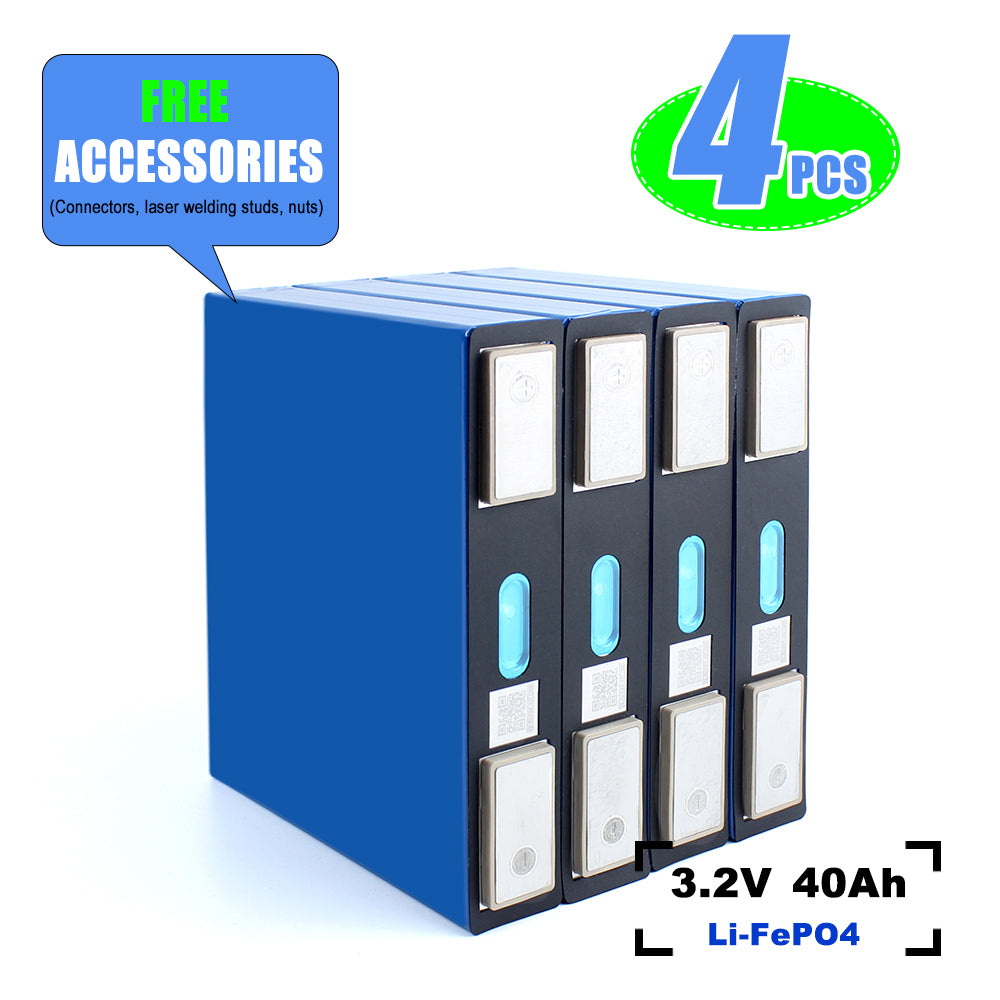 EU in Stock! Lifepo4 Lishen 40Ah Grade A Battery Rechargeable Cells For DIY 12V 24V 48V Pack RV EV Golf Cart Solar Energy