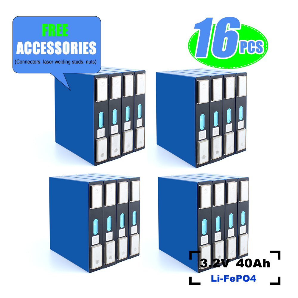 EU in Stock! Lifepo4 Lishen 40Ah Grade A Battery Rechargeable Cells For DIY 12V 24V 48V Pack RV EV Golf Cart Solar Energy