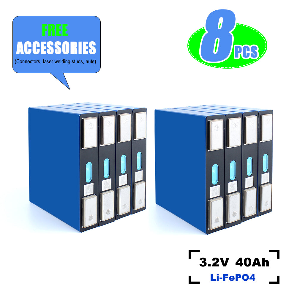 EU in Stock! Lifepo4 Lishen 40Ah Grade A Battery Rechargeable Cells For DIY 12V 24V 48V Pack RV EV Golf Cart Solar Energy