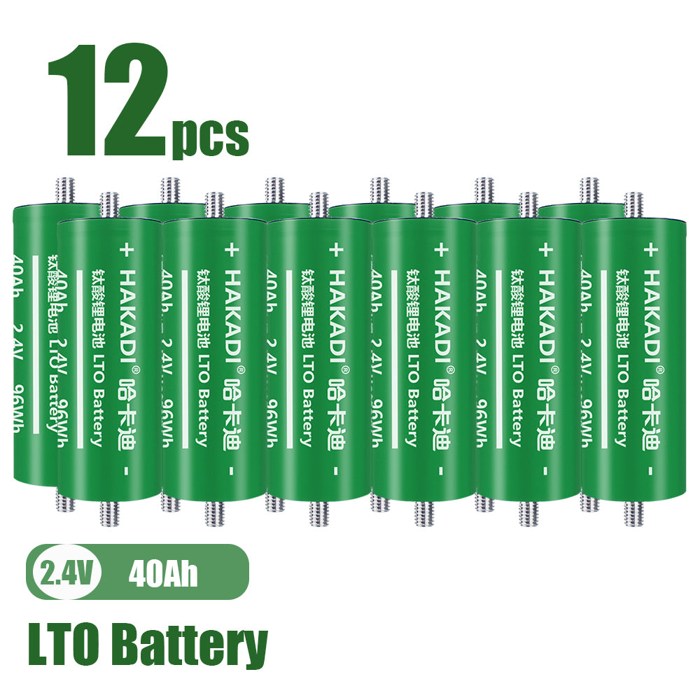 HAKADI LTO 2.4V 40Ah A Grade Lithium Titanate Batteries Rechargeable Cells For Car Audio,DIY Battery Pack,Energy storage