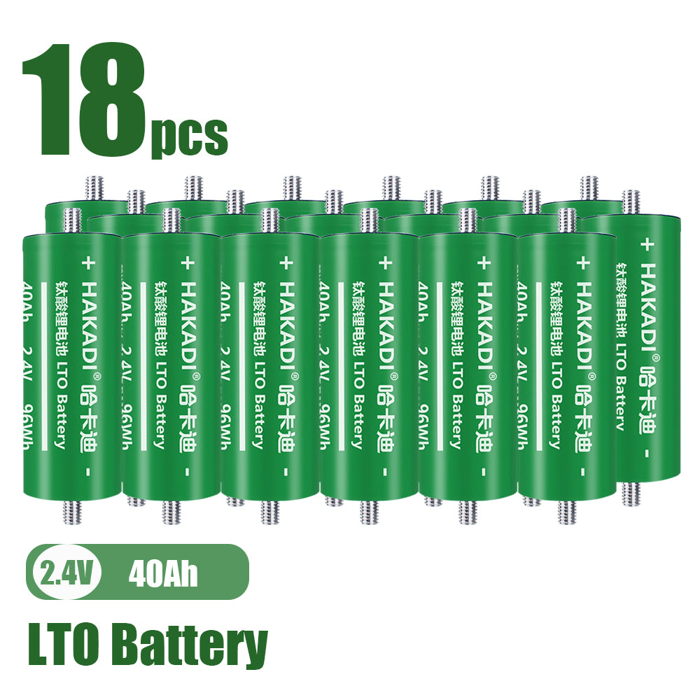 HAKADI LTO 2.4V 40Ah A Grade Lithium Titanate Batteries Rechargeable Cells For Car Audio,DIY Battery Pack,Energy storage