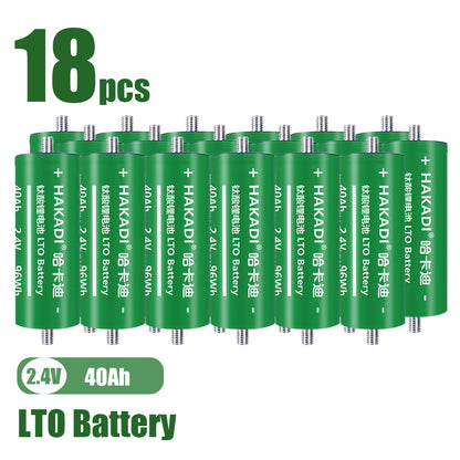 EU STOCK HAKADI LTO 2.4V 40Ah Grade A Rechargeable Cells Cycle Life 25000+ For Car Audio,DIY Battery Pack,Energy storage