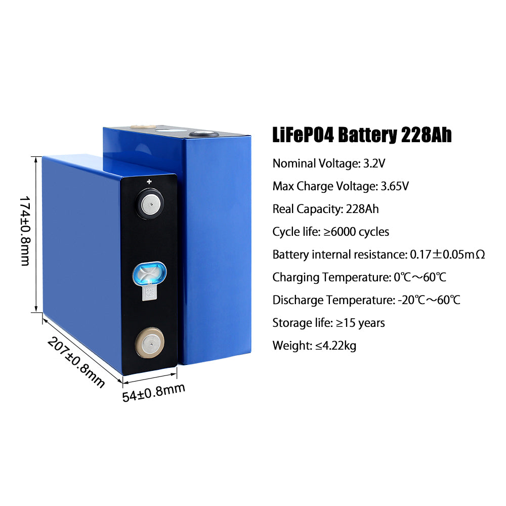 CATL 228Ah LiFePO4 Grade A Battery Cells 4000+ Cycles Life For DIY 12V 24V 48V Battery Pack RV EV golf cars