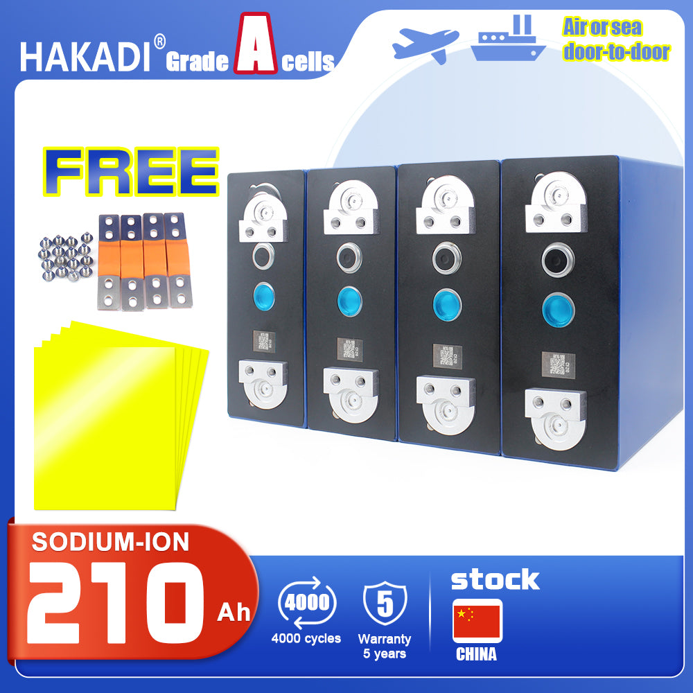 HAKADI Grade A Sodium ion battery 3V 210Ah Na Cell DIY 12V 24V 48V Battery Pack For Home Energy Storage,Boat,Solar