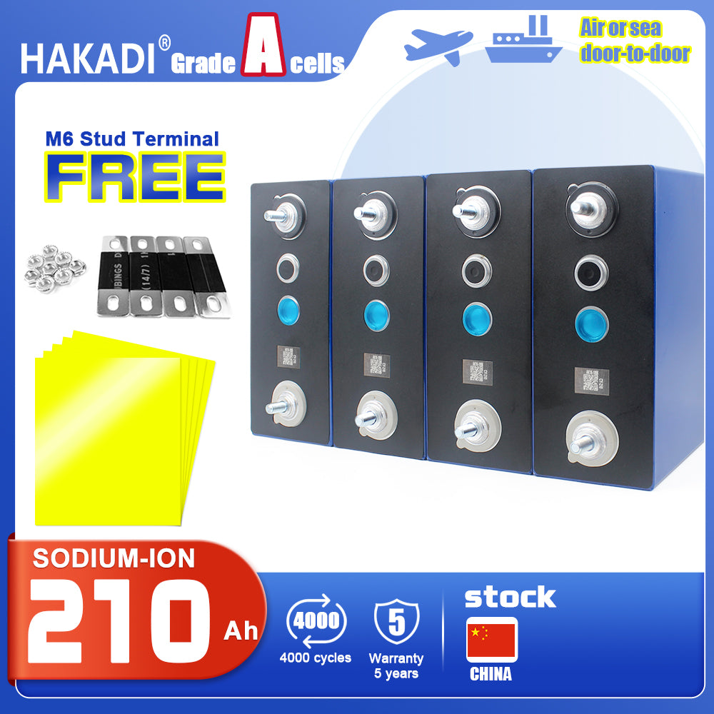 HAKADI Grade A Sodium ion battery 3V 210Ah Na Cell DIY 12V 24V 48V Battery Pack For Home Energy Storage,Boat,Solar
