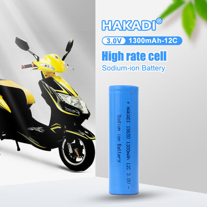 HAKADI Sodium ion 18650 3V 1300mAh Battery Discharge 12C Na ion battery Rechargeable Cell For E-bike Power Tools DIY 12V 24V 48V 72V Battery Pack