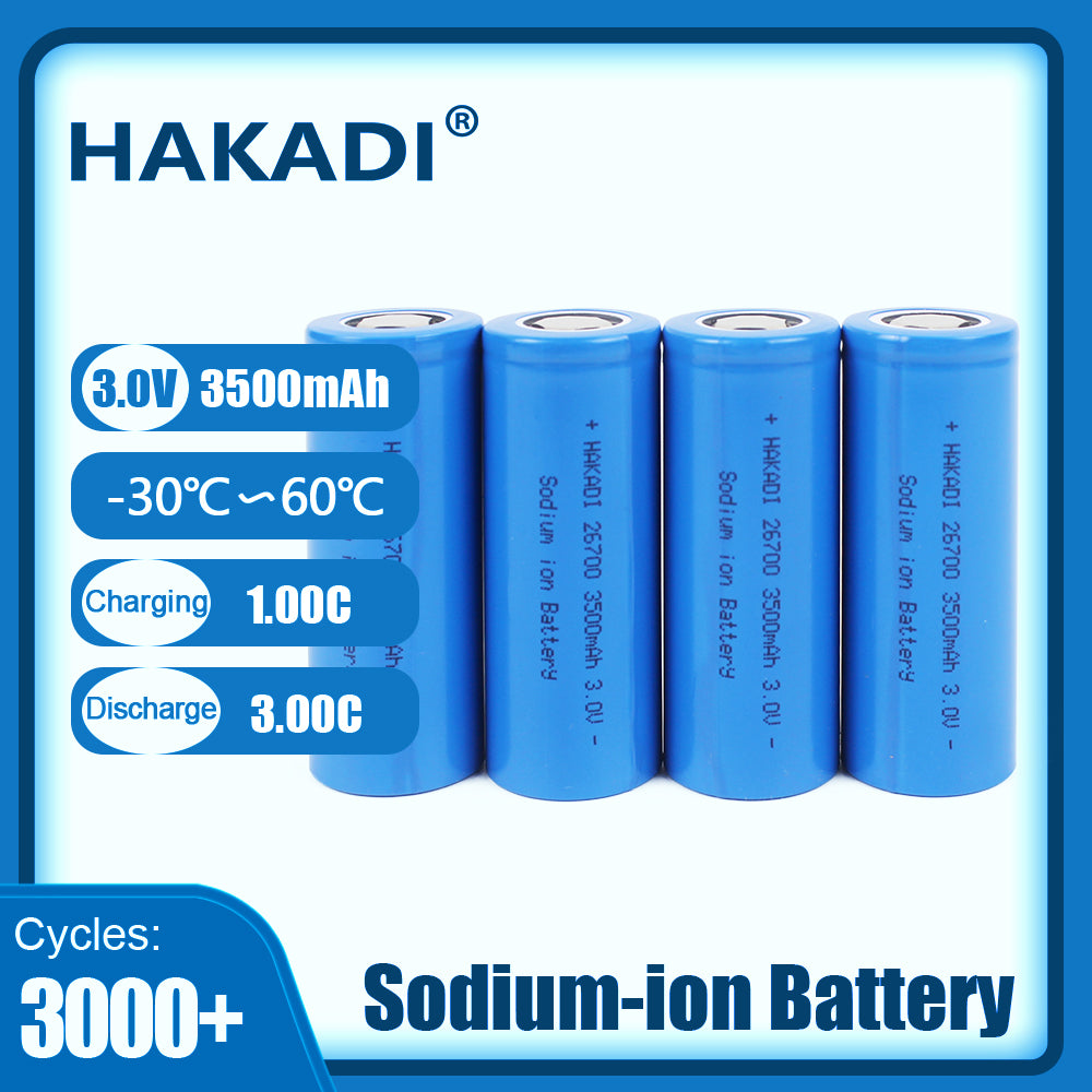 HAKADI Sodium ion 3.0V 26700 Battery 3500mAh Brand New Rechargeable Cell For E-bike DIY 12V 24V 48V Battery pack