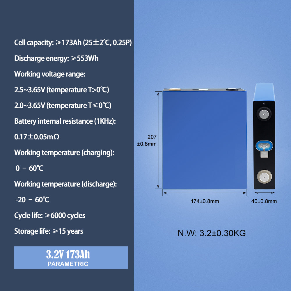 Lifepo4 CATL 3.2V 173Ah Batteries 6000+Time Cycle life Rechargeable cells For DIY 12V 24V 36V 48V Solar Energy Storage Battery Pack