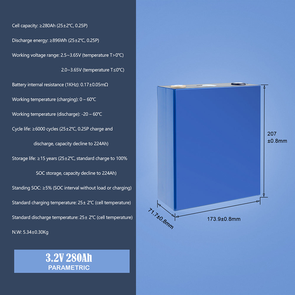 CATL 280Ah Grade A LiFePO4 Battery Brand New Rechargeable Cells For RV,EV,Solar Energy,DIY Battery Pack