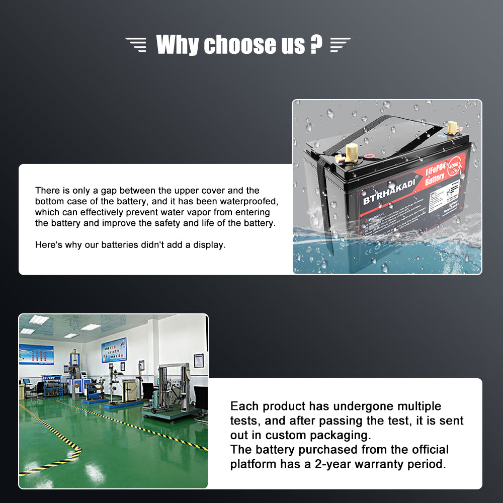 HAKADI 12V 100Ah Lithium LiFePO4 Battery Pack 1200Wh With Bluetooth BMS and 14.6V 10A Charger For Solar RV EV