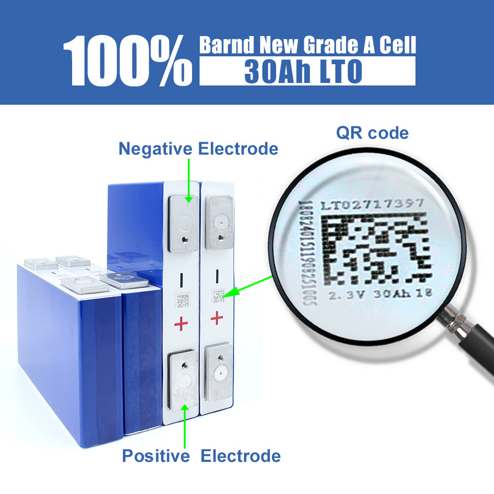 6-24PCS Yinlong 30Ah LTO Battery 2.3V Prismatic Rechargeable Cells Cycle Life 25000+ For DIY Solar System EV