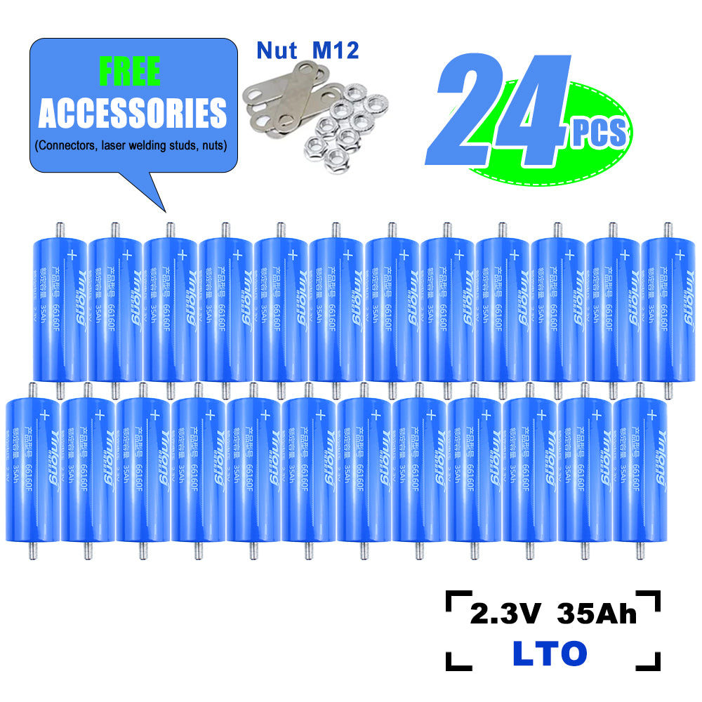 EU in Stock LTO Yinlong 2.3V 35Ah lithium titanate Battery Cycle life 25000+For Low temperature work,Car audio,DIY Battery Pack