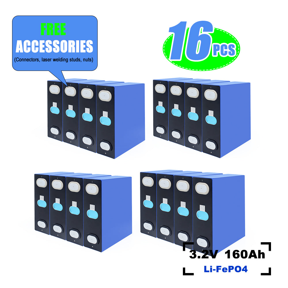EVE 160Ah LiFePO4 3.2V Rechargeable Battery Grade A Prismatic Cell For DIY 12V 24V 48V Pakc Solar System RV