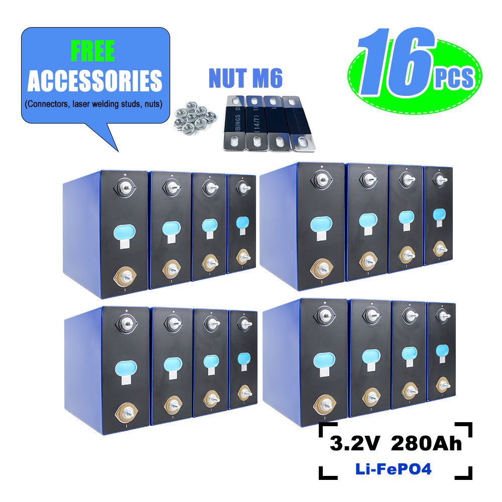 EVE LF280K LiFePO4 280Ah Battery Rechargeable Deep cycle Cell for energy storage,Home Solar Energy,DIY 12V 24V 48V 72V battery Pack