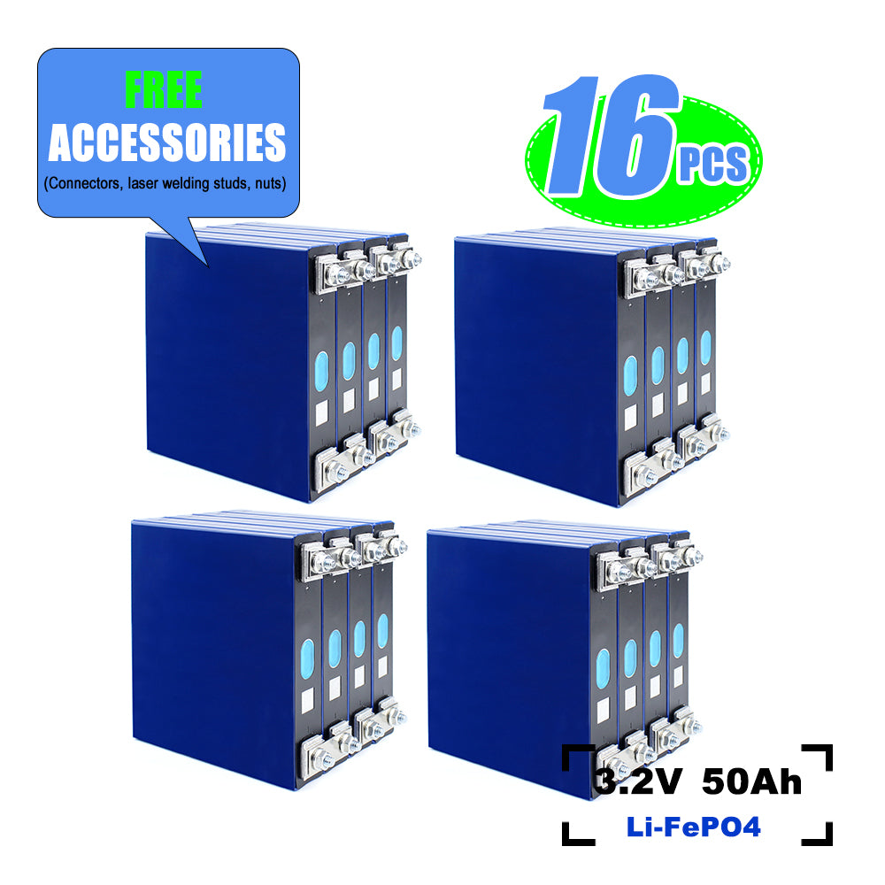 LiFePO4 EVE 3.2V 50Ah Grade A Cells Brand New Rechargeable Battery For DIY 12V 24V 48V Power Supply Solar System