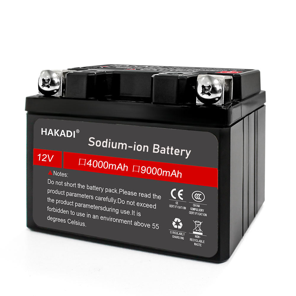 HAKADI 12V 4Ah Sodium-ion Battery Pack SIB Motorcycle Cells High Power Batteries For DIY 12V Generator Battery Compatible Mower