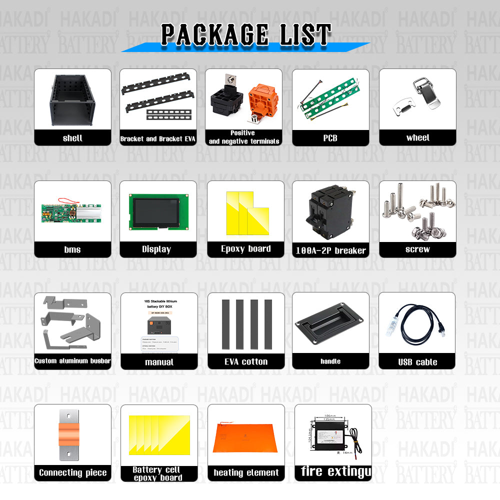 HAKADI PACEEX BMS 51.2V-48V 16S Stackable DIY Box With WiFi Bluetooth For 280-314Ah 15-16Kwh LiFePO4 Battery