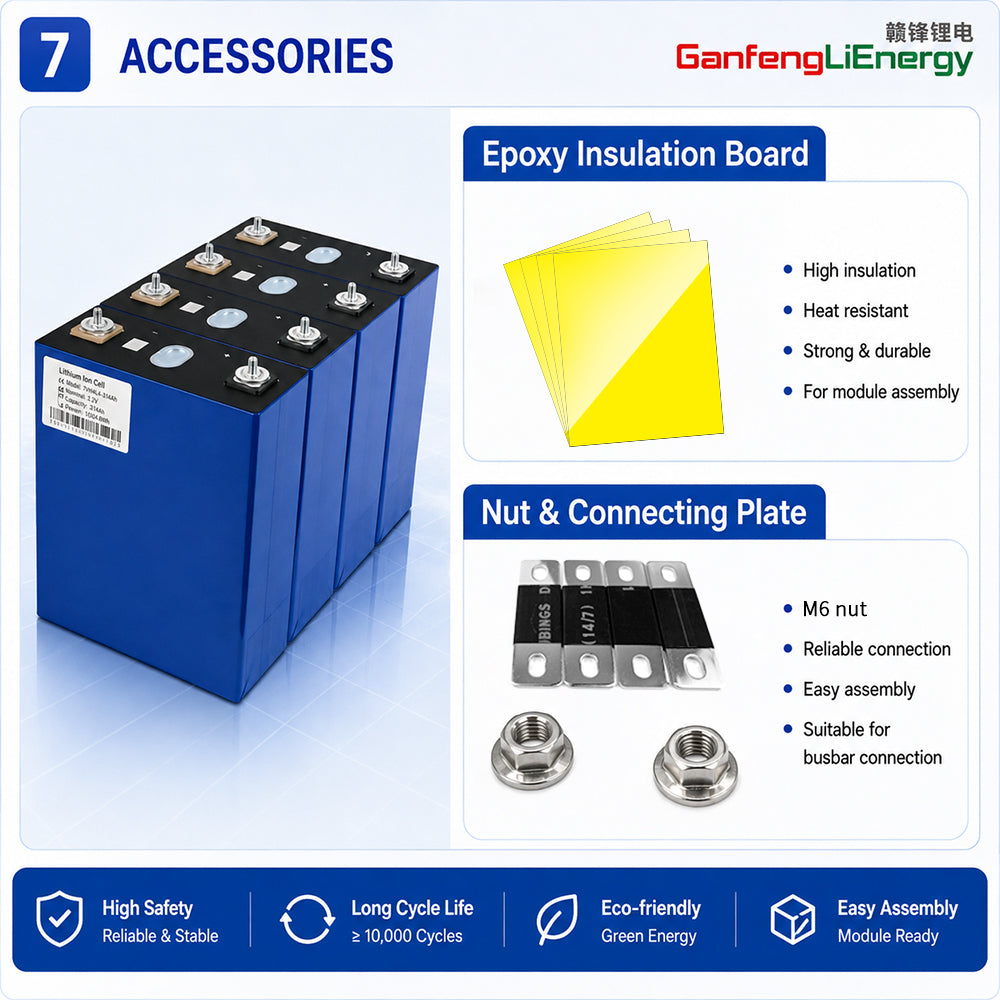 EU Stock Ganfeng 3.2V 314Ah LiFePO4 Battery Brand new Grade A 8000+ Cycle Life 7-10 Days Delivery EU
