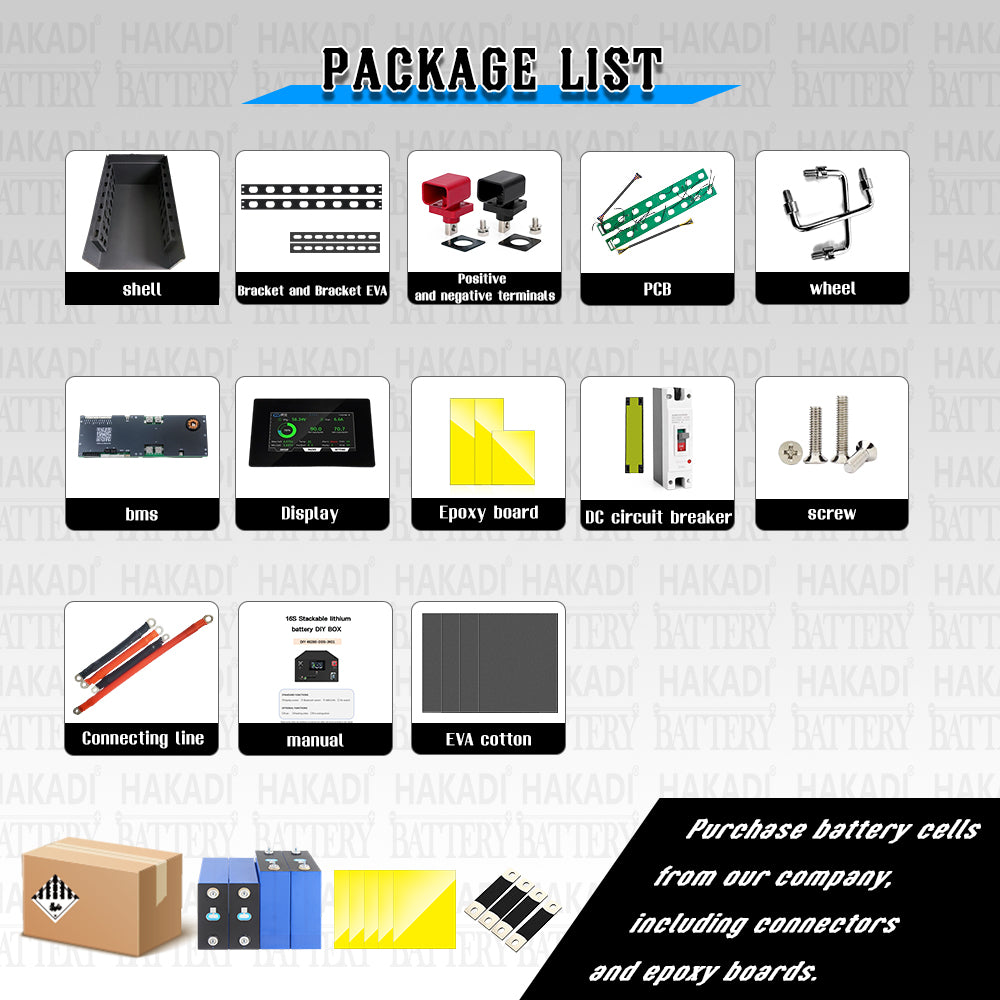 JK BMS ESS 48V LiFePO4 Battery DIY Box JK Bms 200A V19 V15 16S Stackable Battery case 51.2V 280Ah 314Ah 15Kwh 16Kwh