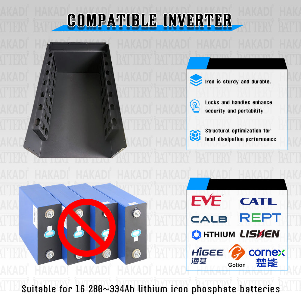 JK BMS ESS 48V LiFePO4 Battery DIY Box JK Bms 200A V19 V15 16S Stackable Battery case 51.2V 280Ah 314Ah 15Kwh 16Kwh