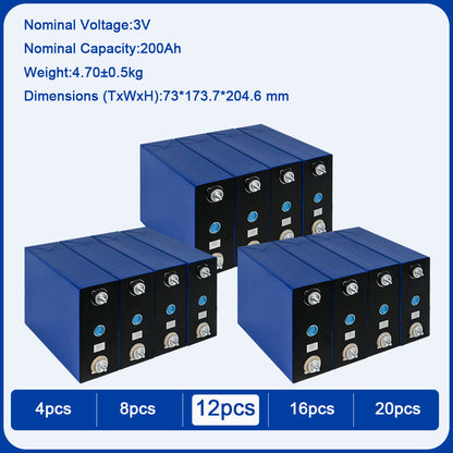 EU Stock HAKADI Sodium ion battery 3V 200Ah Brand New Na Cell DIY 12V 24V 48V Battery Pack For Home Energy Storage,Boat,Solar